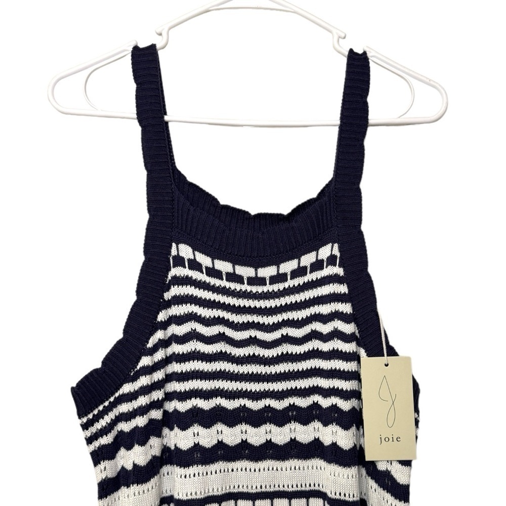 NWT Joie Crochet MIDI tank dress striped navy white XL womens beachy boho casual - Picture 5 of 11